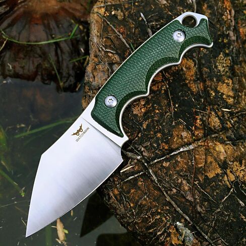 سكين Watchman WF221 EDC ذو نصل ثابت 14C28N مقبض ميكارتا من الفولاذ مع أغلفة كيديكس للأنشطة الخارجية والتخييم (بني) in Kuwait