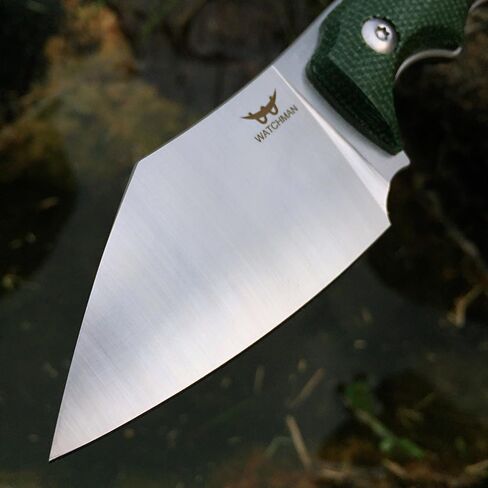 سكين Watchman WF221 EDC ذو نصل ثابت 14C28N مقبض ميكارتا من الفولاذ مع أغلفة كيديكس للأنشطة الخارجية والتخييم (بني) in Kuwait