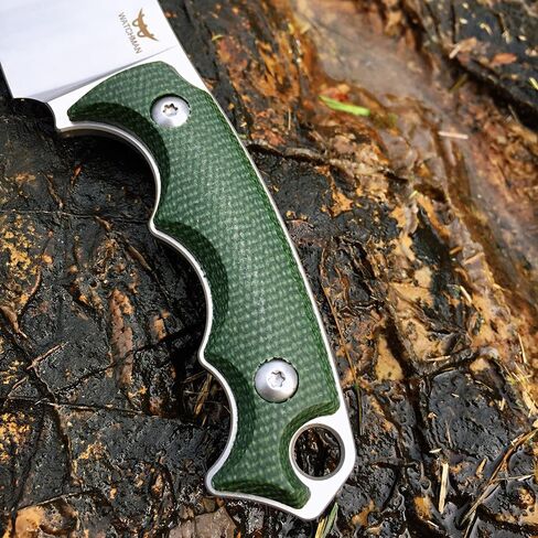 سكين Watchman WF221 EDC ذو نصل ثابت 14C28N مقبض ميكارتا من الفولاذ مع أغلفة كيديكس للأنشطة الخارجية والتخييم (بني) in Kuwait