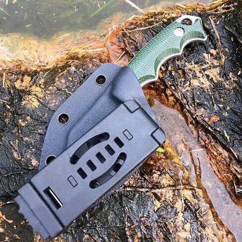 سكين Watchman WF221 EDC ذو نصل ثابت 14C28N مقبض ميكارتا من الفولاذ مع أغلفة كيديكس للأنشطة الخارجية والتخييم (بني) in Kuwait