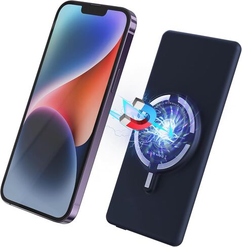 Magnetic Battery Pack for iPhone /17/16/15/14/13/12 Series, 10,000mAh Mag-safe Battery Pack, Slim Mag-safe power bank Charger, power bank Magnetic Charger for iPhone, Fast Charging Wireless Power Bank in Saudi Arabia