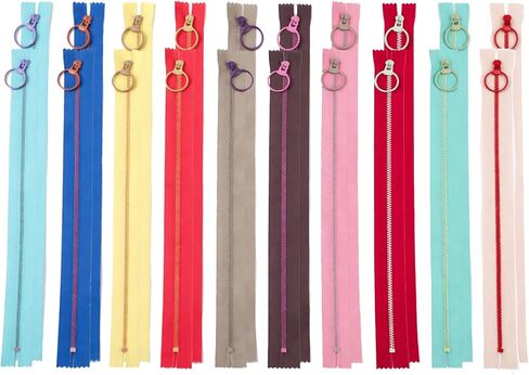 سحابات راتنج نايلون 10 مساءً ، سحابات الخياطة مع سحب الحلقة ، سحاب بلاستيكي ، مستلزمات ملونة سحابية ملونة لأكياس ملابس الخياطة المصممة DIY (13 بوصة) in Kuwait