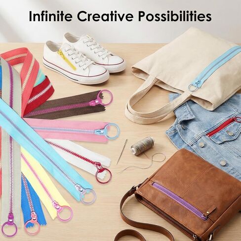 سحابات راتنج نايلون 10 مساءً ، سحابات الخياطة مع سحب الحلقة ، سحاب بلاستيكي ، مستلزمات ملونة سحابية ملونة لأكياس ملابس الخياطة المصممة DIY (13 بوصة) in Kuwait