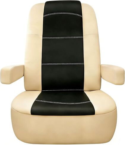BeadChica 2 Pack RV Seat Covers for Captains Chairs,Motorhome Seat Covers for Class-A RV Seat with Arm Rest Covers (Black & Beige) in Saudi Arabia
