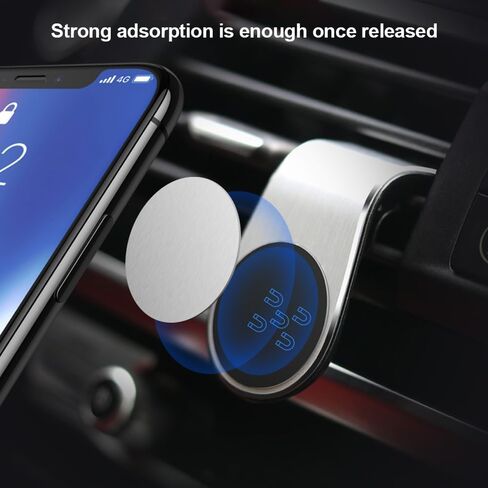 Mobile Phone Navigation Magnetic Bracket, Navigation Bracket Phone Holder, L- Shape Carphone Mount for Any Smartphone (Silver) in Saudi Arabia