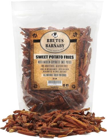 Brutus & Barnaby Sweet Potato Dog- لا توجد بطاطس بطاطا حلوة مجففة مضافة وخالية من الحبوب وخالية من الغلوتين ولا توجد مواد حافظة (14 أوقية) in Kuwait
