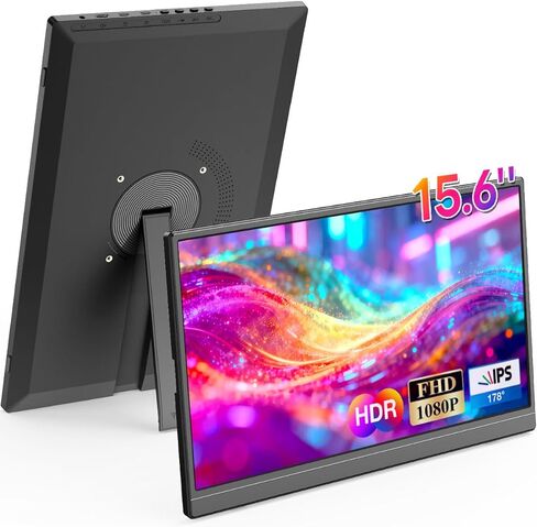 Portable Monitor with Stand 10.5" Ultra Slim Mini 16:10 FHD, 178° Wide View,1500:1,100% sRGB Eye-Care, USB-C & HDMI Secondary Monitor for Raspberry Pi/Switch/PS4/PS5/Phone in Saudi Arabia