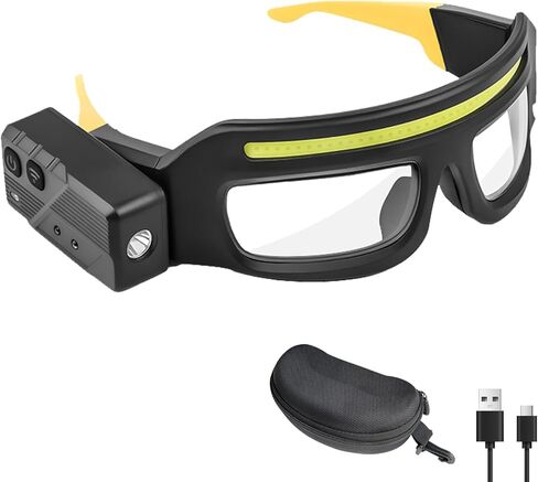LED Glasses Rechargeable Headlight Glasses with Motion Sensor and Touch Control， 5-Mode Headlamp Glasses, Suitable for Running, Camping, Fishing, Cycling, Hiking, Hands-Free, Lighted Glasses (Blue) in Saudi Arabia
