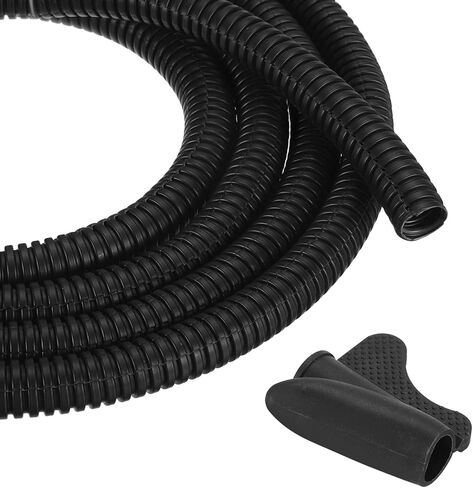 MECCANIXITY 3/8 Inch 10ft Split Wire Loom Tubing, Flexible Cord Protectors with Installation Tool Cable Management Sleeve Conduits Cover for Office Home Electrical Automotive Wires, White in Saudi Arabia