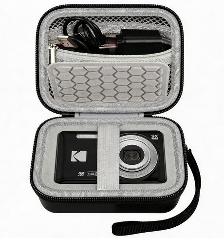 حقيبة الكاميرا الصلبة Comecase لجهاز KODAK PIXPRO FZ55 FZ45، حقيبة كاميرا رقمية مقاومة للصدمات مع جيب شبكي ملحق، حقيبة كاميرا صغيرة لمدونات الفيديو، حقيبة حمل محمولة للسفر لجميع الأعمار، وردي in Saudi Arabia