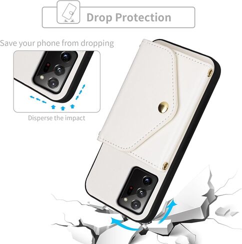 Wallet Case for Samsung Galaxy Note 20 Ultra 5G with Wrist Strap Shoulder Strap, Credit Card Holder Stand Phone Cover for Note20 Plus Notes 20Ultra Note20+ U + 20+ Twenty Not S20 Women Purple in Saudi Arabia