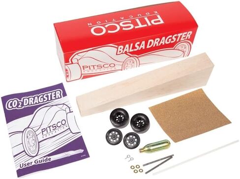 Pitsco Education Basswood CO2 Dragster Kit, Single, Complies with CTSO Competition Specifications, STEM Education, Grades 6-12 in Saudi Arabia