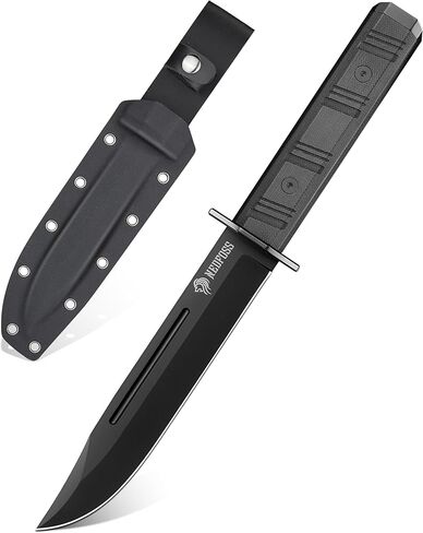 NedFoss BRAVE Fixed Blade Tactical Knife, 6.8" Full Tang Survival Knife with Kydex Sheath, D2 Steel Blade & Desert G10 Handle, Hunting/Camping Knife for Heavy-Duty Task, Outdoor Gifts for Men Women in Saudi Arabia
