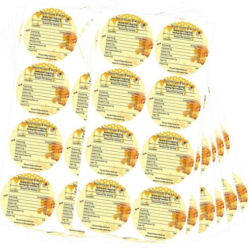 Oval Pure Natural Honey Swars and Bottles Labels Honey Bote Bottling Canning Labels Honey Farm Name Business Round Mason Jar Label لتربية النحل جرار 240 قطعة (عسل نقي) in Kuwait