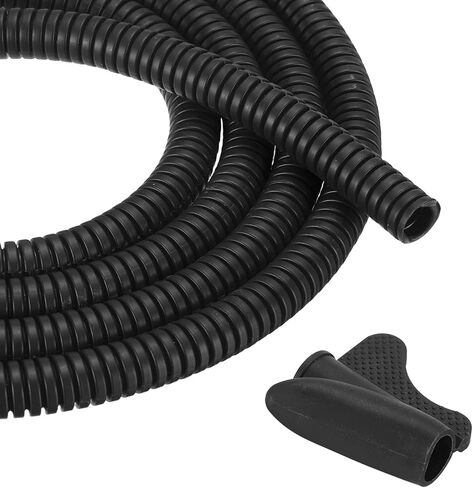 MECCANIXITY 1/4 Inch 10ft Split Wire Loom Tubing, Flexible Cord Protectors with Installation Tool Cable Management Sleeve Conduits Cover for Office Home Electrical Automotive Wires, Red in Saudi Arabia