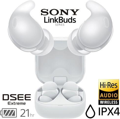 Sony LinkBuds Fit | Official USA Model | Truly Wireless Noise Canceling Earbud Headphones WFLS910N/B | Black Bundle with Deco Essentials 6 Pairs of Earbud Tips and More in Saudi Arabia