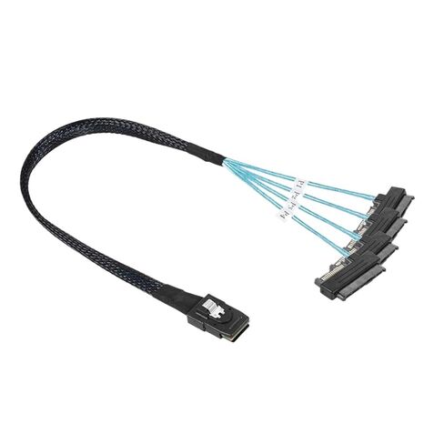كابل بيانات القرص الصلب MI NI S*A*S SFF 8087 إلى 4 SFF -8482 كبير 4PIN 15pin SFF-8087 مضيف إلى 4 S*A*S 29Pin SFF-8482 0.5M 1M(1m,SF-002-BK) in Kuwait
