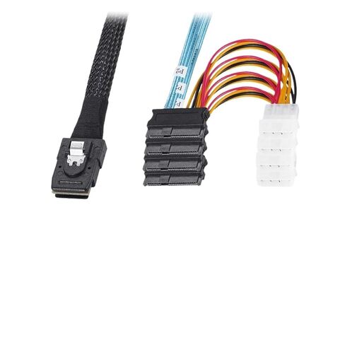كابل بيانات القرص الصلب MI NI S*A*S SFF 8087 إلى 4 SFF -8482 كبير 4PIN 15pin SFF-8087 مضيف إلى 4 S*A*S 29Pin SFF-8482 0.5M 1M(1m,SF-091) in Kuwait