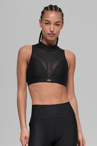حمالة صدر Alo Yoga Airlift Mesh Infatuation - أسود in Kuwait