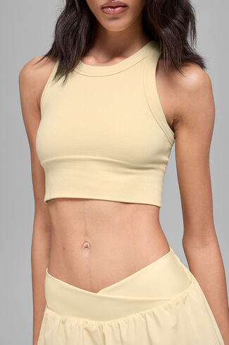 Alo Yoga Seamless Delight High Neck Bra - Candlelight Yellow in Saudi Arabia