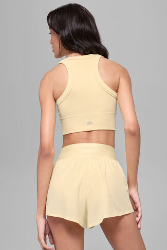Alo Yoga Seamless Delight High Neck Bra - Candlelight Yellow in Saudi Arabia