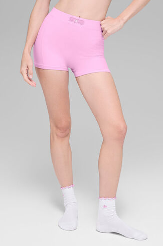Alo Yoga Alosoft Sincere Micro Short - Candy Heart Pink in Saudi Arabia
