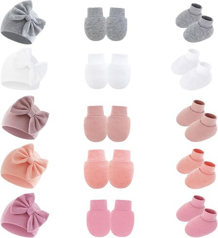 Newborn Baby Mittens Hats and Socks Soft Beanie Mitten Ankle Sock for Infant Newborn Boys Girls in Saudi Arabia