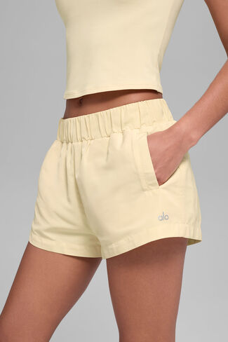 Alo Yoga High-Waist Socialite Short - Candlelight Yellow in Saudi Arabia