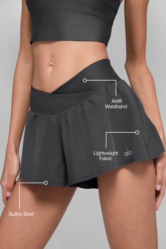 Alo Yoga V-Cute Running Short - Anthracite in Saudi Arabia