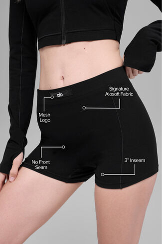 Alo Yoga Alosoft Sincere Micro Short - Black in Saudi Arabia
