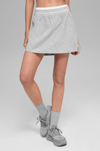 Alo Yoga Alosoft Better Together Tennis Skirt - Athletic Heather Grey/White in Saudi Arabia