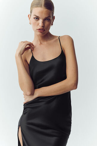 Alo Yoga Silk Luminous Slip Dress - Black in Saudi Arabia