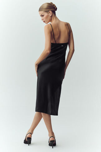 Alo Yoga Silk Luminous Slip Dress - Black in Saudi Arabia