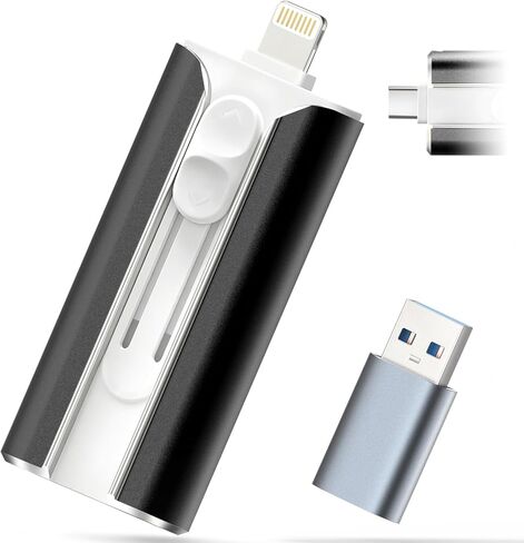 MFI Certified 32GB iPhone Flash Drive – Photo Stick and USB Stick Offers Photo/Video Storage, The External Storage Jump Drive is Compatible with iOS, Android, and Pc (Gold)(Available Space: ~28.9GB) in Saudi Arabia