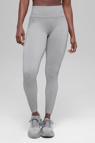 Alo Yoga Seamless High-Waist Two Tone Rib Legging - Light Misty Grey Heather in Saudi Arabia