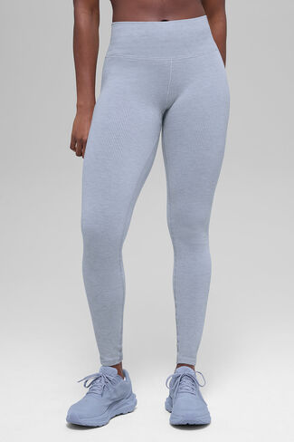 Alo Yoga Seamless High-Waist Two Tone Rib Legging - Winter Frost Heather in Kuwait