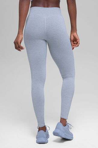 Alo Yoga Seamless High-Waist Two Tone Rib Legging - Winter Frost Heather in Kuwait