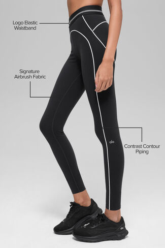 Alo Yoga Airbrush عالي الخصر 7/8 Heart Throb Legging - أسود/أبيض in Saudi Arabia