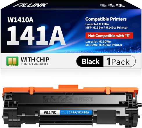 141A لـ HP 141A 141X W1410A W1410X تعمل خرطوشة الحبر مع HP LASERJET M110W MFP M139W M140W العائد العالي (1 أسود مع رقاقة ، لا تستخدم مع M139WEM140WE ، M110WE) in Kuwait