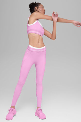 Alo Yoga Airbrush High-Waist 7/8 Better Together Legging - Candy Heart Pink/White in Saudi Arabia