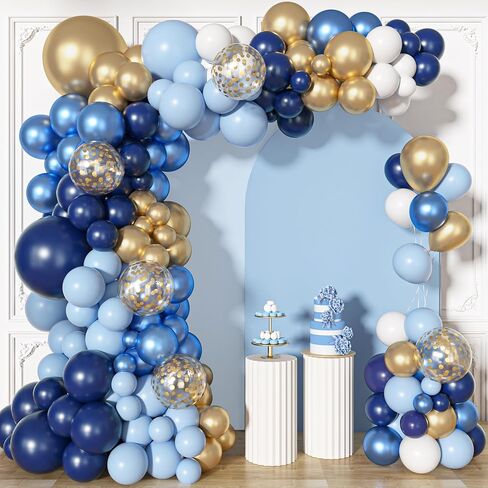 Teal Balloons Garland Arch Kit, 148Pcs Dark Teal Diffan Blue Turquoise Metallic Gold Balloon with 12Pcs Gold Butterfly Stickers for Birthday Baby Bridal Shower Wedding Party Backdrop Decorations in Saudi Arabia