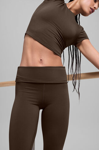 Alo Yoga ALO Softculpt 7/8 Foldover Flare Legging - إسبرسو in Saudi Arabia