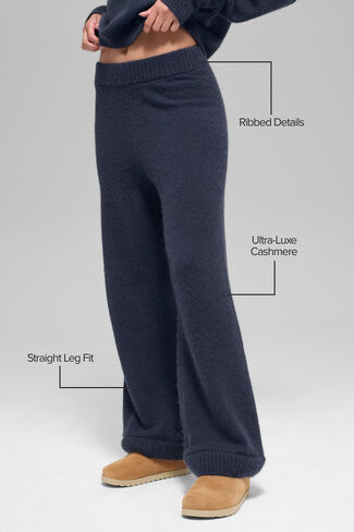 Alo Yoga Wool Cashmere High-Waist New Class Wide Leg Pant - Navy in Saudi Arabia