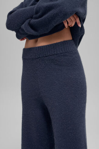 Alo Yoga Wool Cashmere High-Waist New Class Wide Leg Pant - Navy in Saudi Arabia