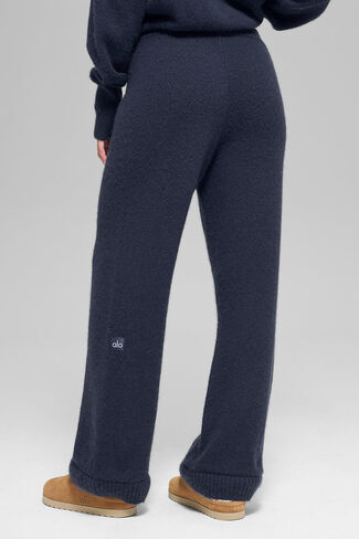 Alo Yoga Wool Cashmere High-Waist New Class Wide Leg Pant - Navy in Saudi Arabia