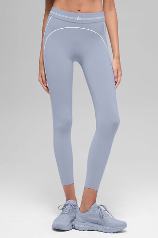 Alo Yoga Airbrush عالي الخصر 7/8 Heart Throb Leggings - الشتاء الصقيع/الأبيض in Kuwait