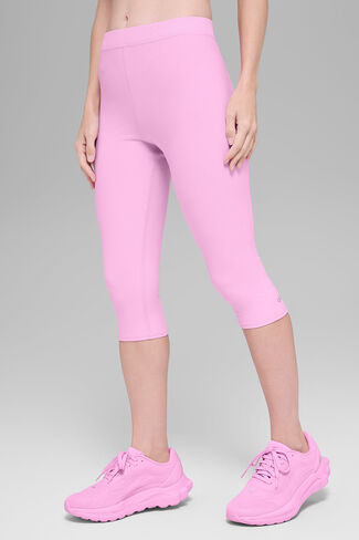 Alo Yoga Alosoft High-Waist Iconic 90's Capri - Candy Heart Pink in Saudi Arabia