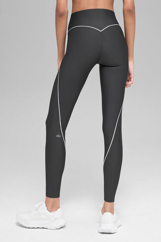 Alo Yoga Airlift High-Waist Haven Legging - Anthracite/White in Saudi Arabia