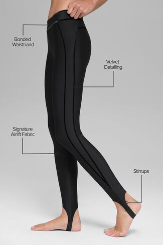 Alo Yoga Airlift High-Waist Love Language Stirrup Legging - Black in Kuwait