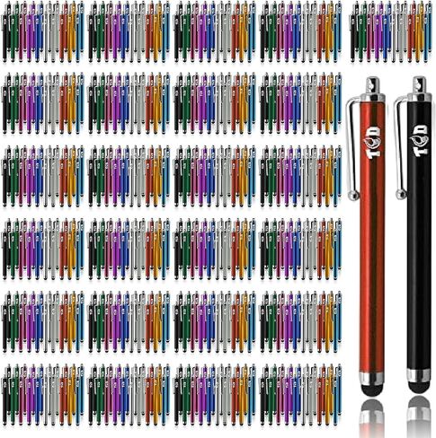 قلم TCD 300 Pack Stylus Pen لأجهزة iPad، قلم رقمي عالي الدقة ذو سعة عالمية كبيرة - متوافق مع iPhone، والكمبيوتر اللوحي، والكمبيوتر المحمول الذي يعمل باللمس - أقلام سوداء ذات طرف مطاطي لجميع أجهزة شاشة اللمس in Kuwait
